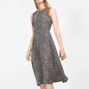 Zara Herringbone Midi Dress